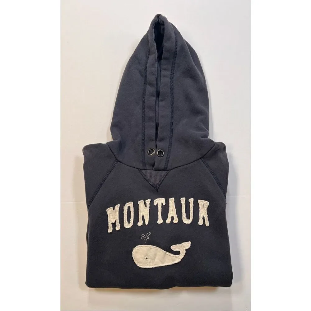 Montauk Appliqued Supersoft Hoodie w/ Whale Navy Blue 84 Brand Kids Size Medium